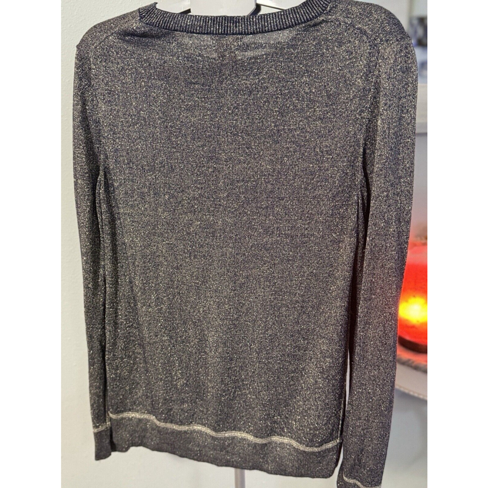 JOE Fresh Lightweight Crewneck Sweater Navy Blue & Gold Metallic, Women’s XL​​​ - Picture 4 of 9